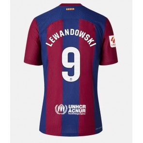 Barcelona Robert Lewandowski #9 Domácí Dres 2023-24 Krátký Rukáv